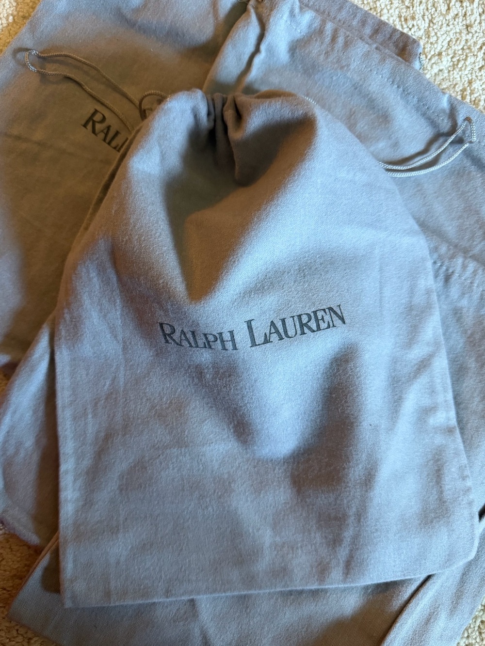 Ralph Lauren Gray Drawstring Dust Bag PRICE IS FOR EACH